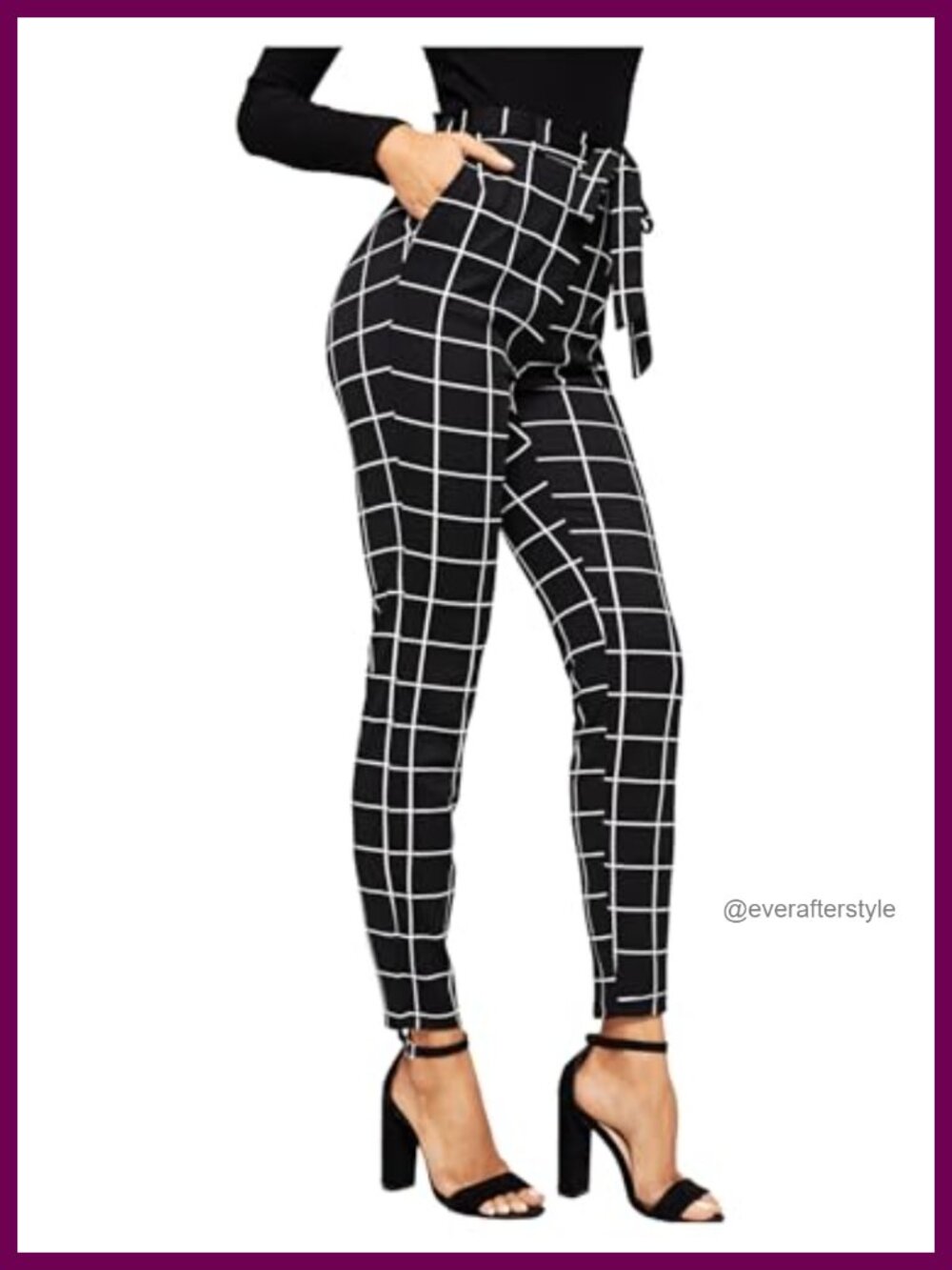 Plaid Print Soft Skinny Leggings Stretchy High Rise Work Pants